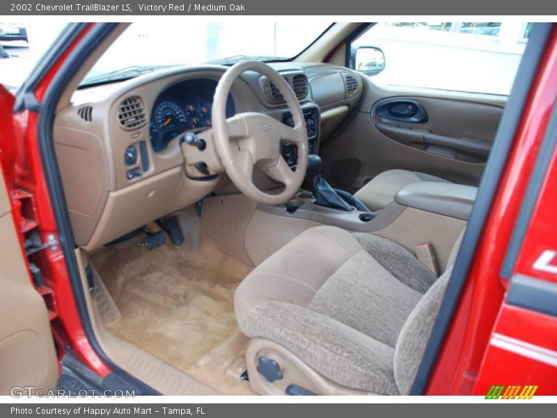 Victory Red / Medium Oak 2002 Chevrolet TrailBlazer LS