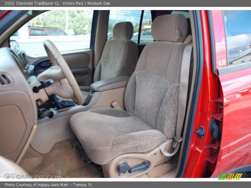 Victory Red / Medium Oak 2002 Chevrolet TrailBlazer LS