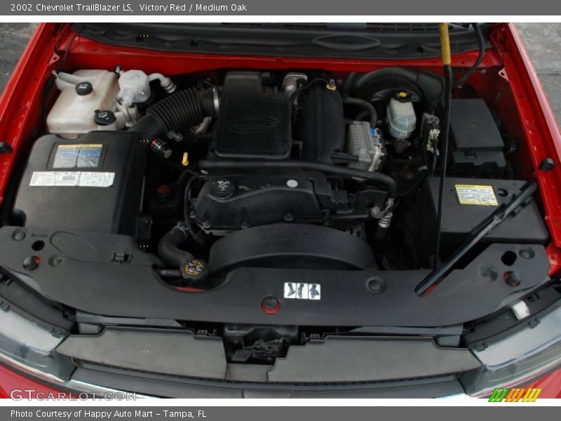 Victory Red / Medium Oak 2002 Chevrolet TrailBlazer LS