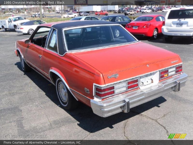 Red / Black 1980 Chevrolet Malibu Coupe