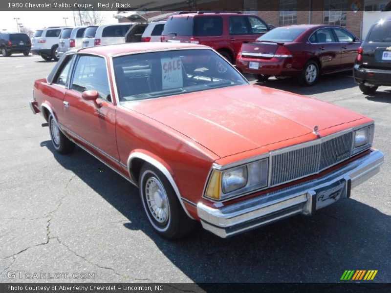 Red / Black 1980 Chevrolet Malibu Coupe