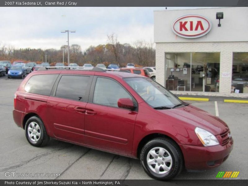 Claret Red / Gray 2007 Kia Sedona LX