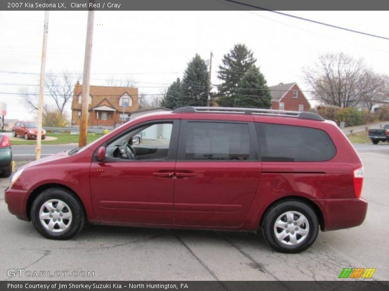 Claret Red / Gray 2007 Kia Sedona LX