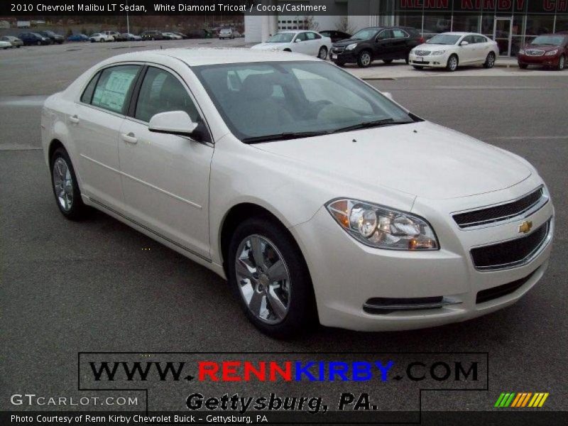 White Diamond Tricoat / Cocoa/Cashmere 2010 Chevrolet Malibu LT Sedan