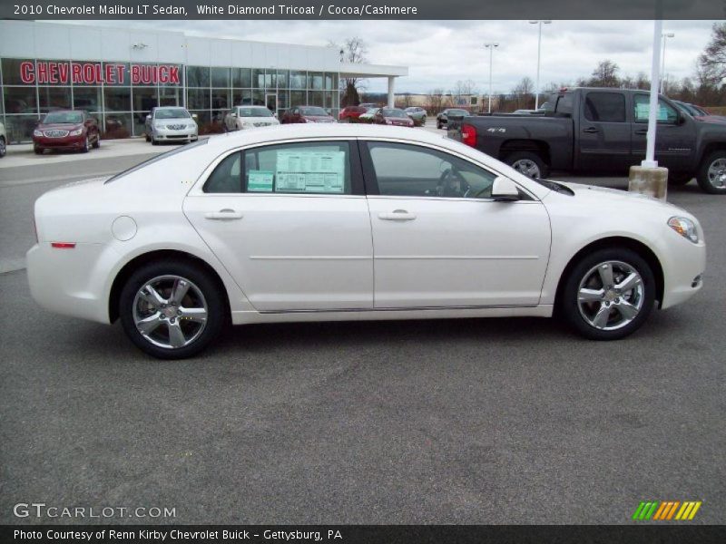White Diamond Tricoat / Cocoa/Cashmere 2010 Chevrolet Malibu LT Sedan