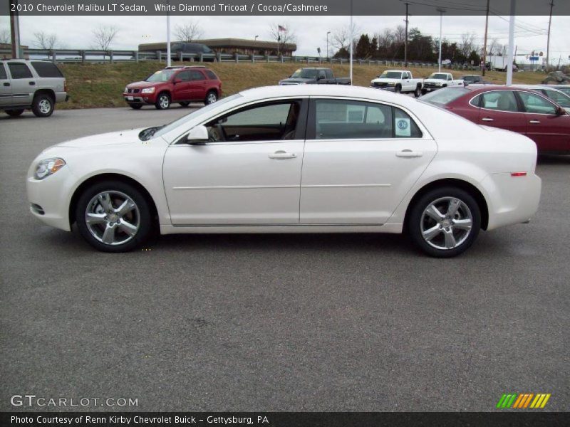 White Diamond Tricoat / Cocoa/Cashmere 2010 Chevrolet Malibu LT Sedan