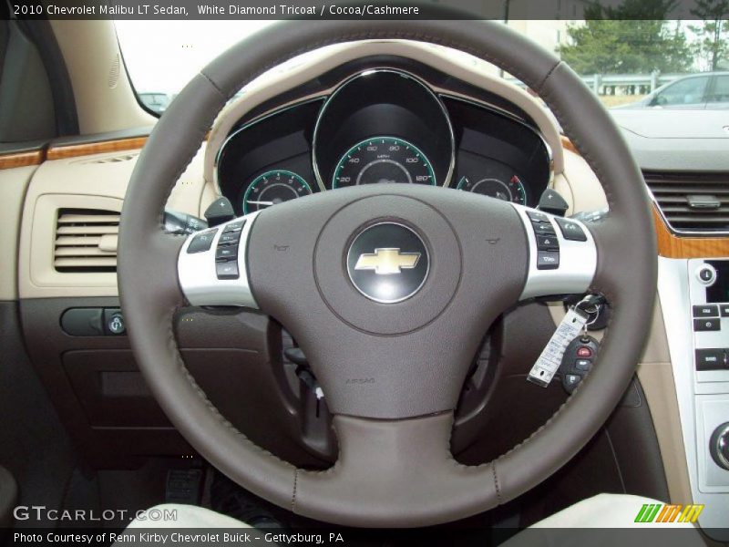 White Diamond Tricoat / Cocoa/Cashmere 2010 Chevrolet Malibu LT Sedan