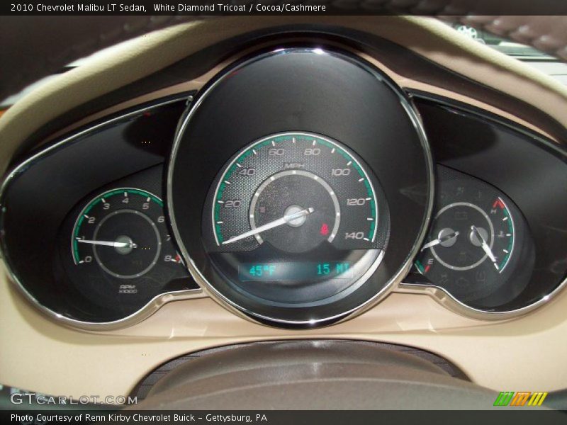 White Diamond Tricoat / Cocoa/Cashmere 2010 Chevrolet Malibu LT Sedan
