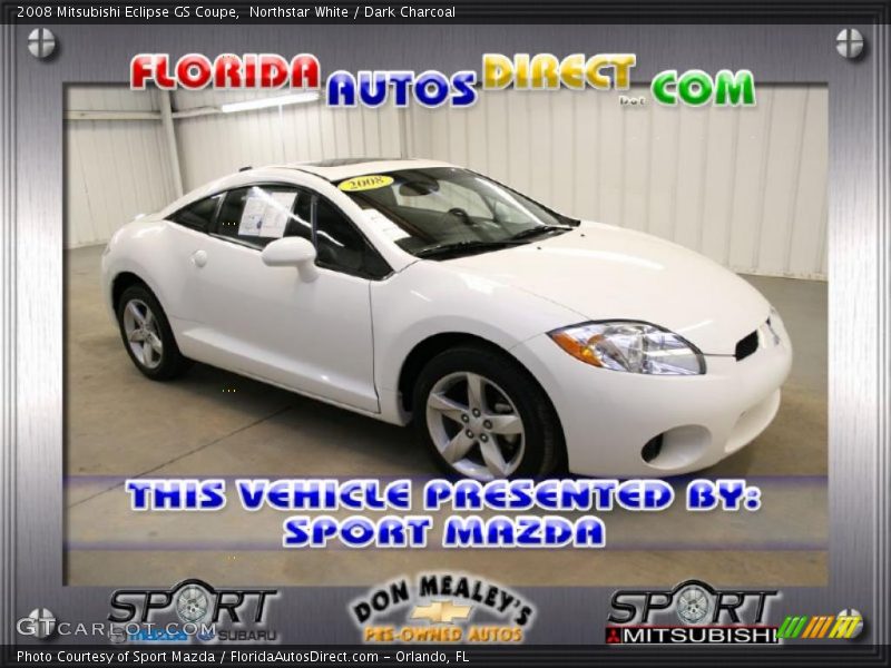 Northstar White / Dark Charcoal 2008 Mitsubishi Eclipse GS Coupe