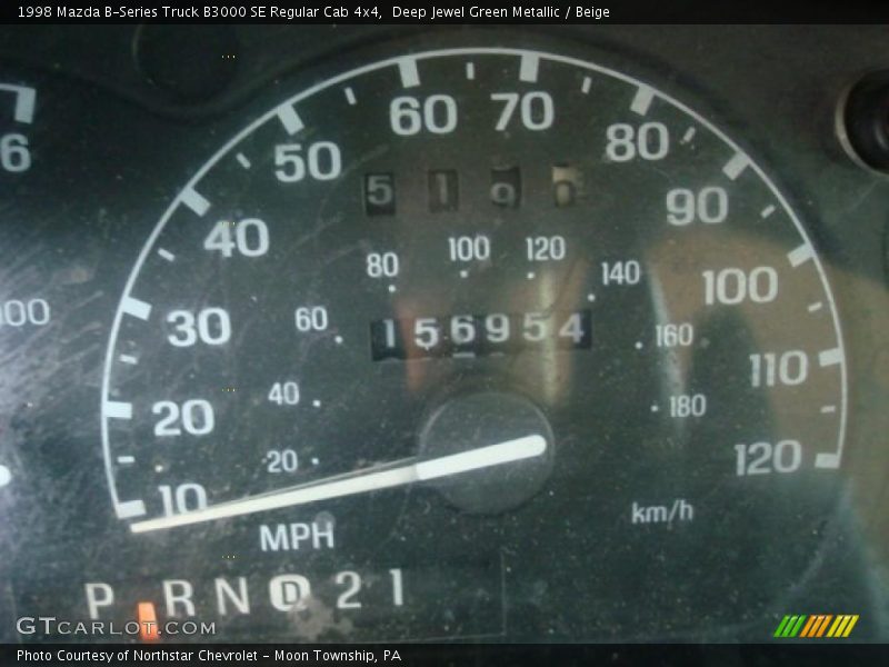 Deep Jewel Green Metallic / Beige 1998 Mazda B-Series Truck B3000 SE Regular Cab 4x4
