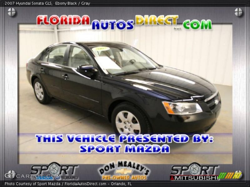 Ebony Black / Gray 2007 Hyundai Sonata GLS