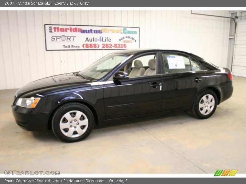 Ebony Black / Gray 2007 Hyundai Sonata GLS