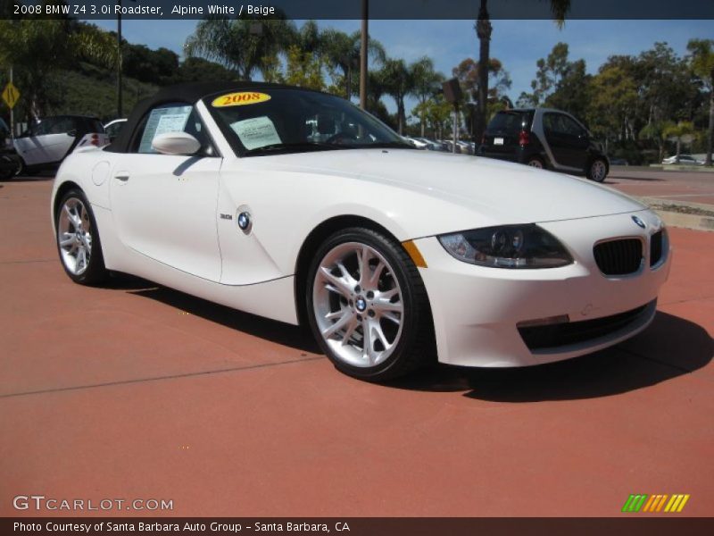 Alpine White / Beige 2008 BMW Z4 3.0i Roadster