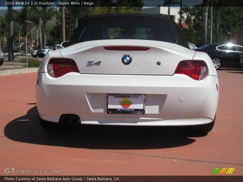 Alpine White / Beige 2008 BMW Z4 3.0i Roadster