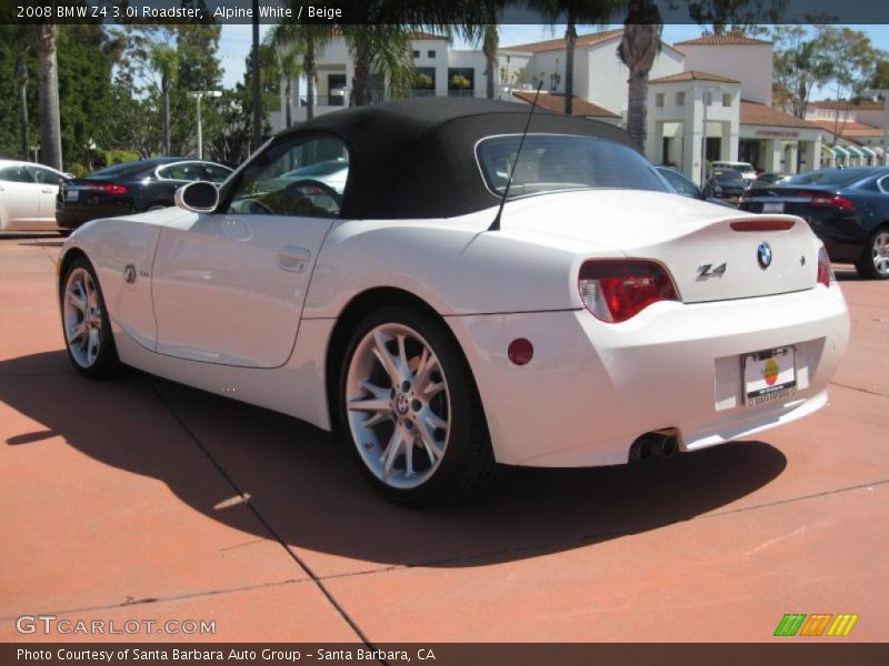 Alpine White / Beige 2008 BMW Z4 3.0i Roadster