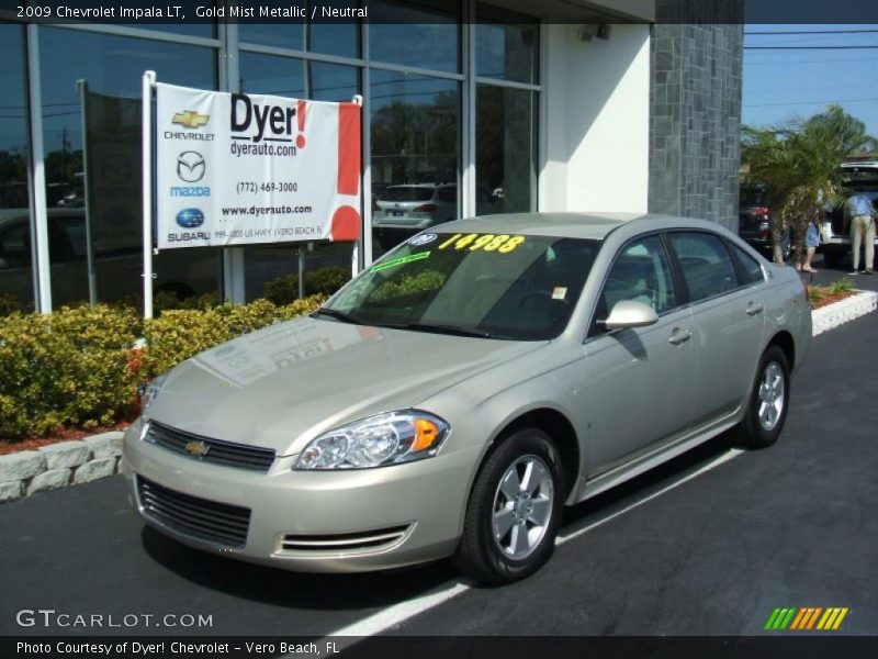 Gold Mist Metallic / Neutral 2009 Chevrolet Impala LT