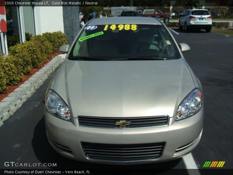 Gold Mist Metallic / Neutral 2009 Chevrolet Impala LT