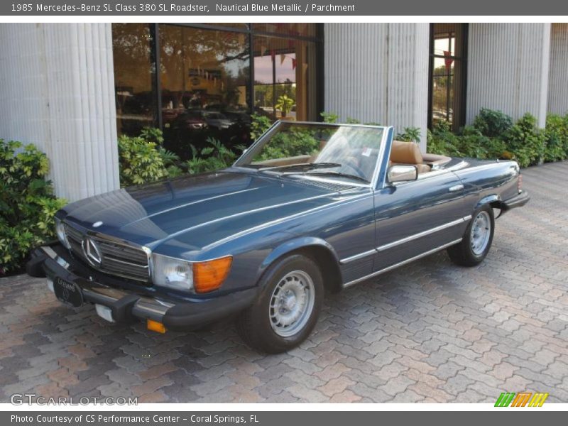 Nautical Blue Metallic / Parchment 1985 Mercedes-Benz SL Class 380 SL Roadster