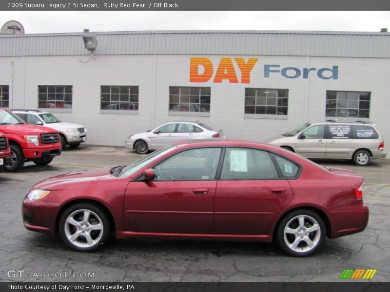 Ruby Red Pearl / Off Black 2009 Subaru Legacy 2.5i Sedan