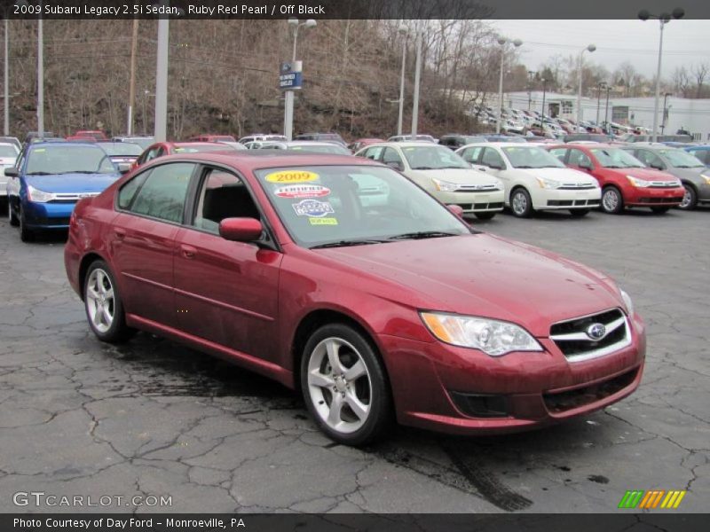 Ruby Red Pearl / Off Black 2009 Subaru Legacy 2.5i Sedan