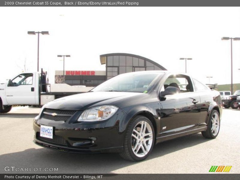Black / Ebony/Ebony UltraLux/Red Pipping 2009 Chevrolet Cobalt SS Coupe