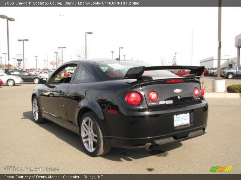 Black / Ebony/Ebony UltraLux/Red Pipping 2009 Chevrolet Cobalt SS Coupe