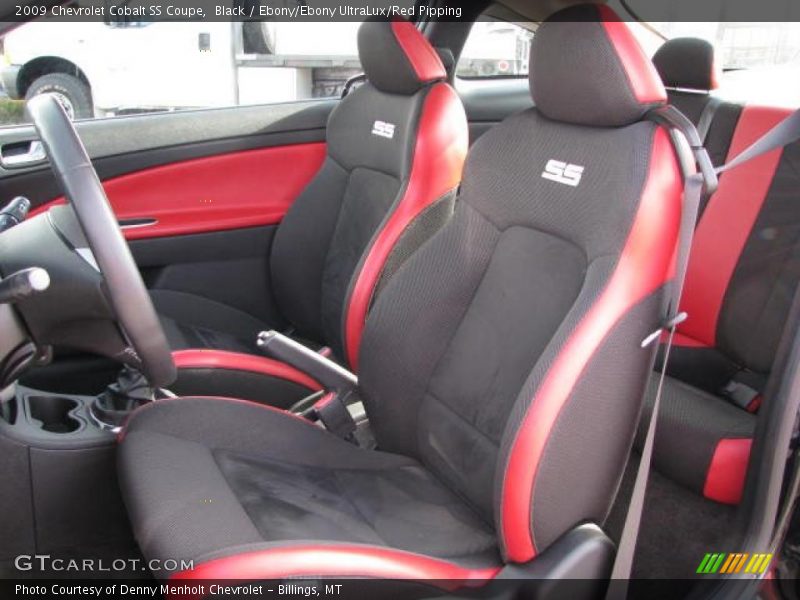 Black / Ebony/Ebony UltraLux/Red Pipping 2009 Chevrolet Cobalt SS Coupe