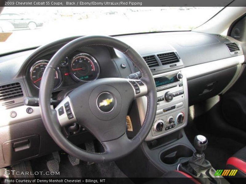 Black / Ebony/Ebony UltraLux/Red Pipping 2009 Chevrolet Cobalt SS Coupe