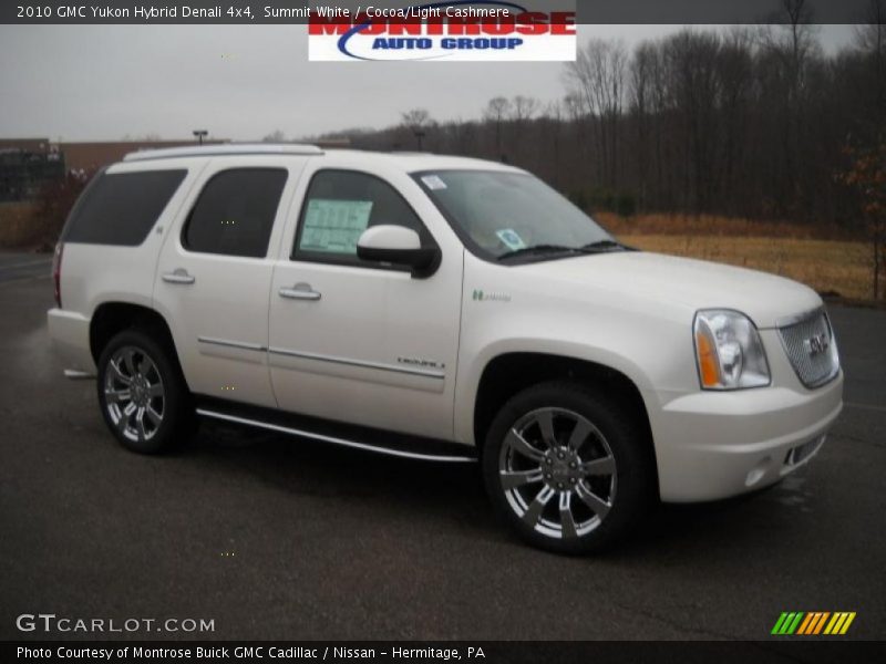 Summit White / Cocoa/Light Cashmere 2010 GMC Yukon Hybrid Denali 4x4