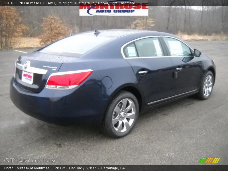 Midnight Blue Metallic / Cocoa/Light Cashmere 2010 Buick LaCrosse CXL AWD