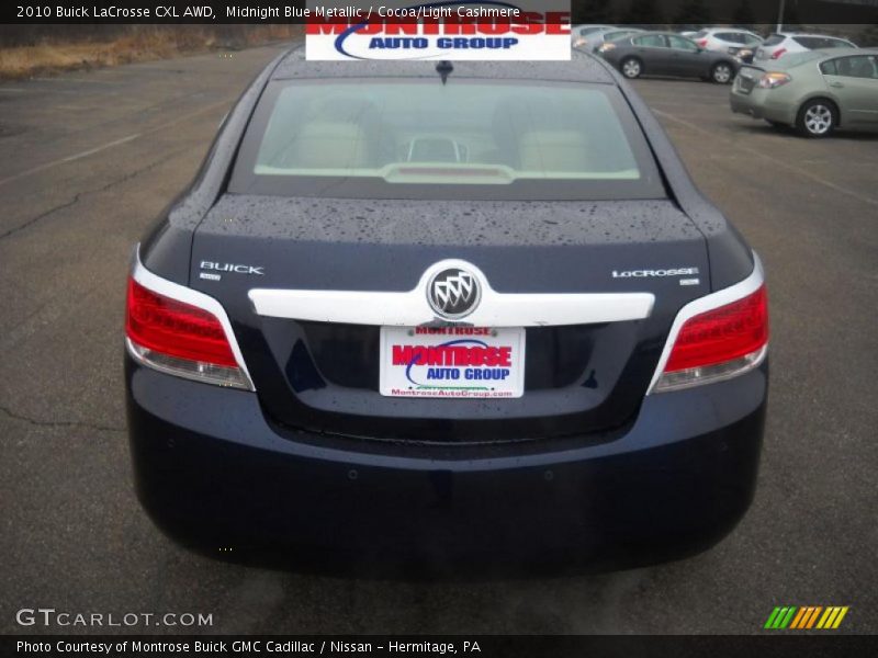 Midnight Blue Metallic / Cocoa/Light Cashmere 2010 Buick LaCrosse CXL AWD
