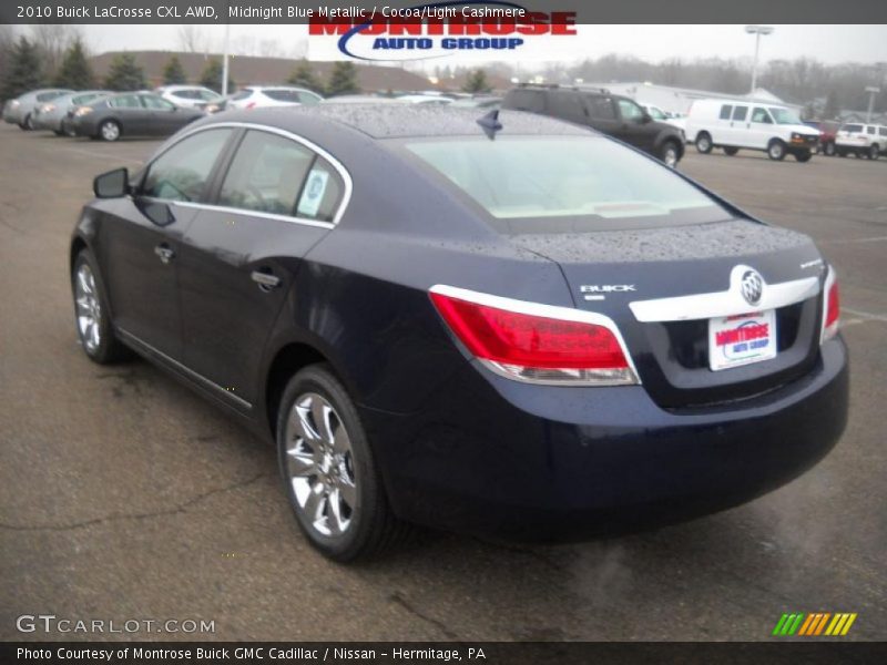 Midnight Blue Metallic / Cocoa/Light Cashmere 2010 Buick LaCrosse CXL AWD