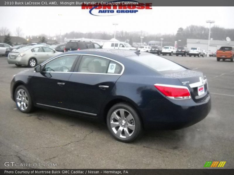 Midnight Blue Metallic / Cocoa/Light Cashmere 2010 Buick LaCrosse CXL AWD