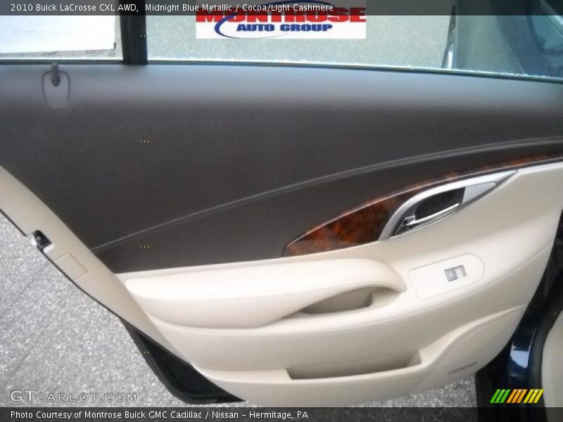 Midnight Blue Metallic / Cocoa/Light Cashmere 2010 Buick LaCrosse CXL AWD