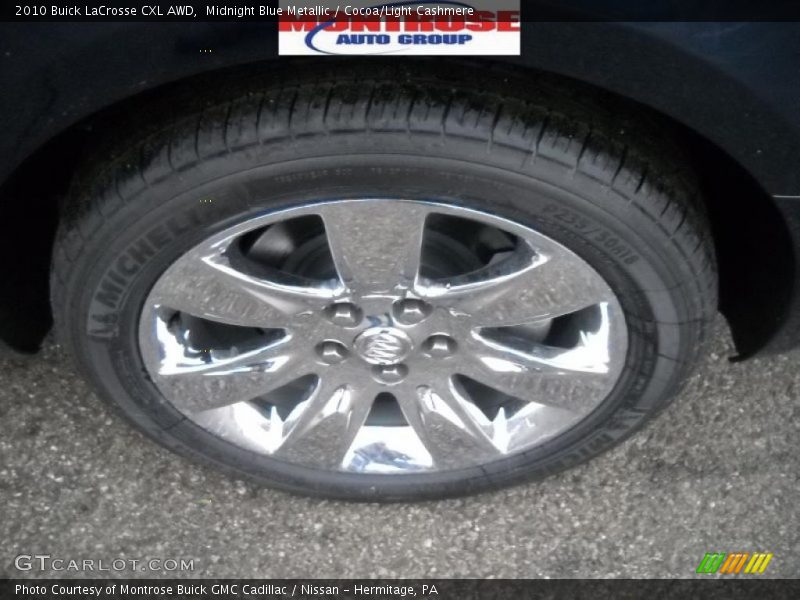Midnight Blue Metallic / Cocoa/Light Cashmere 2010 Buick LaCrosse CXL AWD