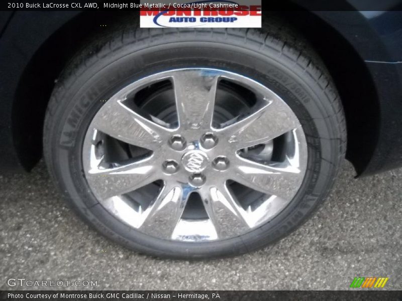 Midnight Blue Metallic / Cocoa/Light Cashmere 2010 Buick LaCrosse CXL AWD