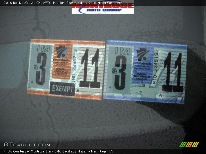 Midnight Blue Metallic / Cocoa/Light Cashmere 2010 Buick LaCrosse CXL AWD