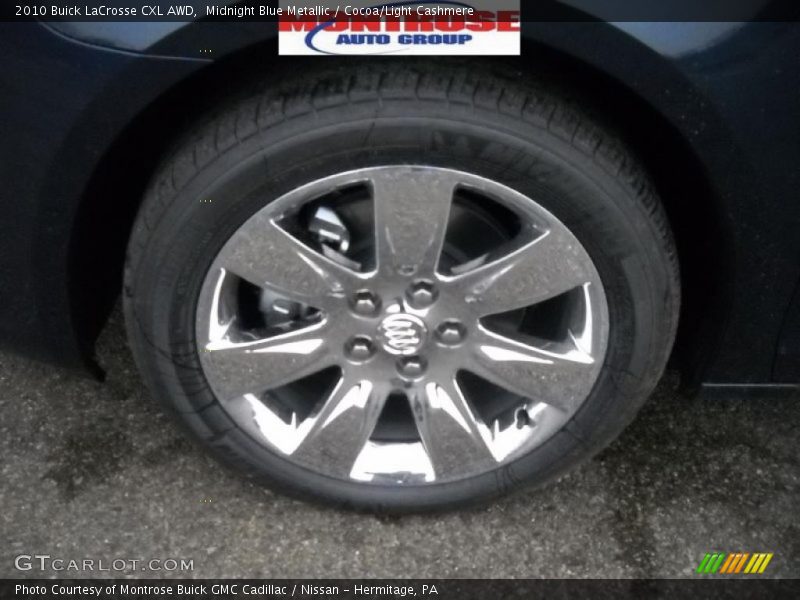Midnight Blue Metallic / Cocoa/Light Cashmere 2010 Buick LaCrosse CXL AWD