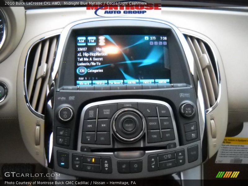 Midnight Blue Metallic / Cocoa/Light Cashmere 2010 Buick LaCrosse CXL AWD