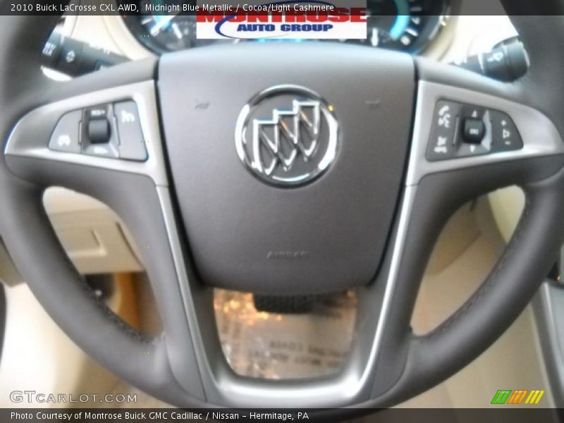 Midnight Blue Metallic / Cocoa/Light Cashmere 2010 Buick LaCrosse CXL AWD