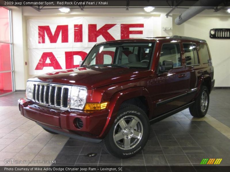 Red Rock Crystal Pearl / Khaki 2009 Jeep Commander Sport