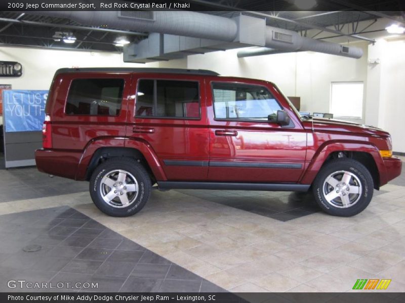 Red Rock Crystal Pearl / Khaki 2009 Jeep Commander Sport