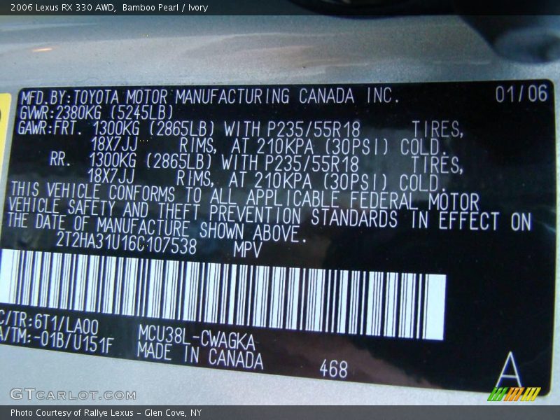 Bamboo Pearl / Ivory 2006 Lexus RX 330 AWD