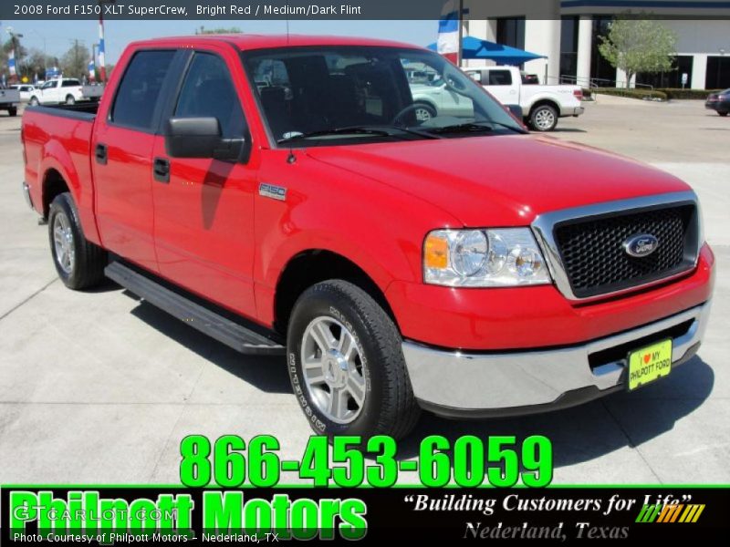 Bright Red / Medium/Dark Flint 2008 Ford F150 XLT SuperCrew