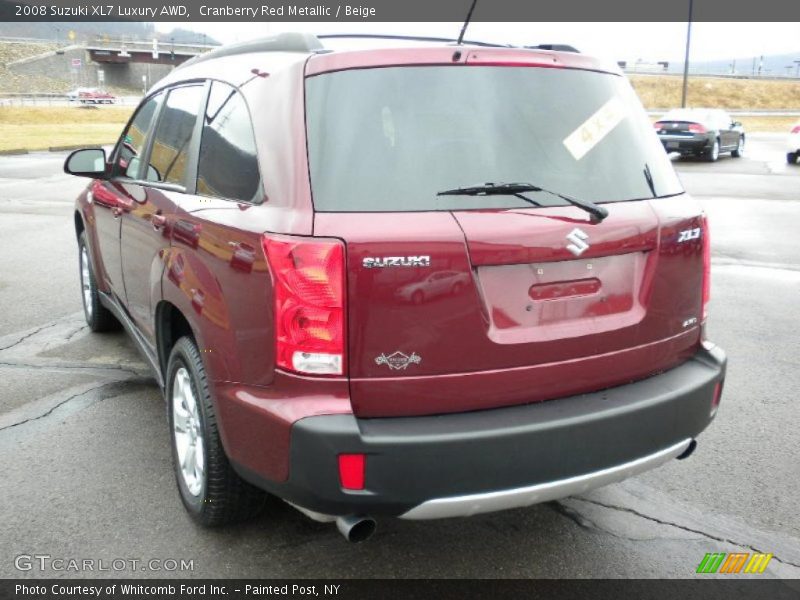 Cranberry Red Metallic / Beige 2008 Suzuki XL7 Luxury AWD