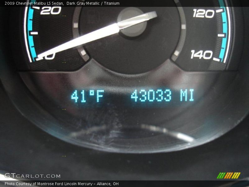 Dark Gray Metallic / Titanium 2009 Chevrolet Malibu LS Sedan