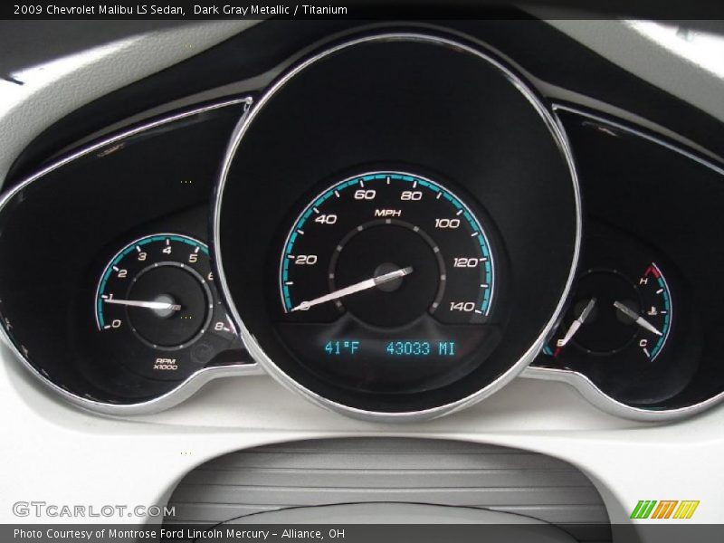 Dark Gray Metallic / Titanium 2009 Chevrolet Malibu LS Sedan