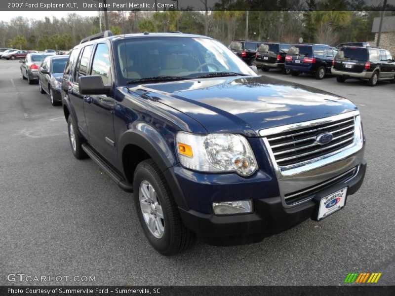 Dark Blue Pearl Metallic / Camel 2007 Ford Explorer XLT