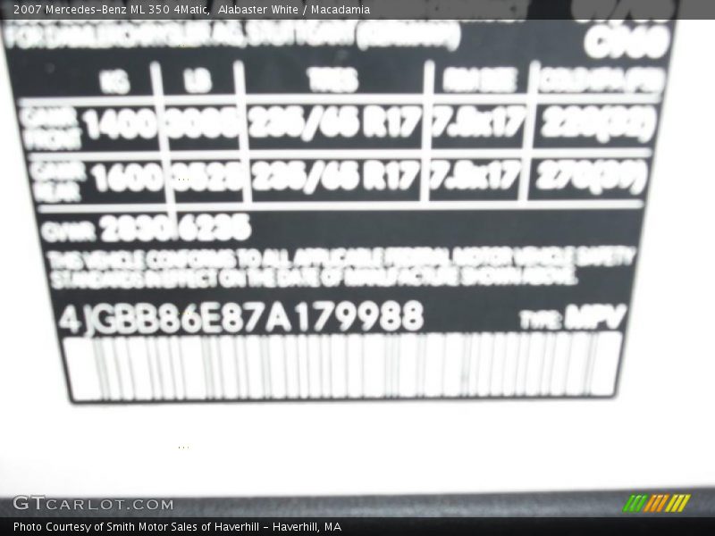 Alabaster White / Macadamia 2007 Mercedes-Benz ML 350 4Matic