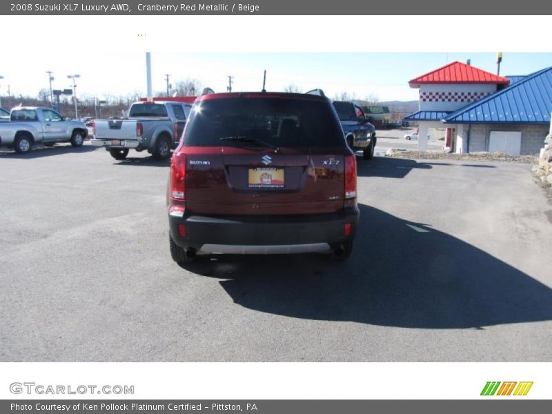 Cranberry Red Metallic / Beige 2008 Suzuki XL7 Luxury AWD